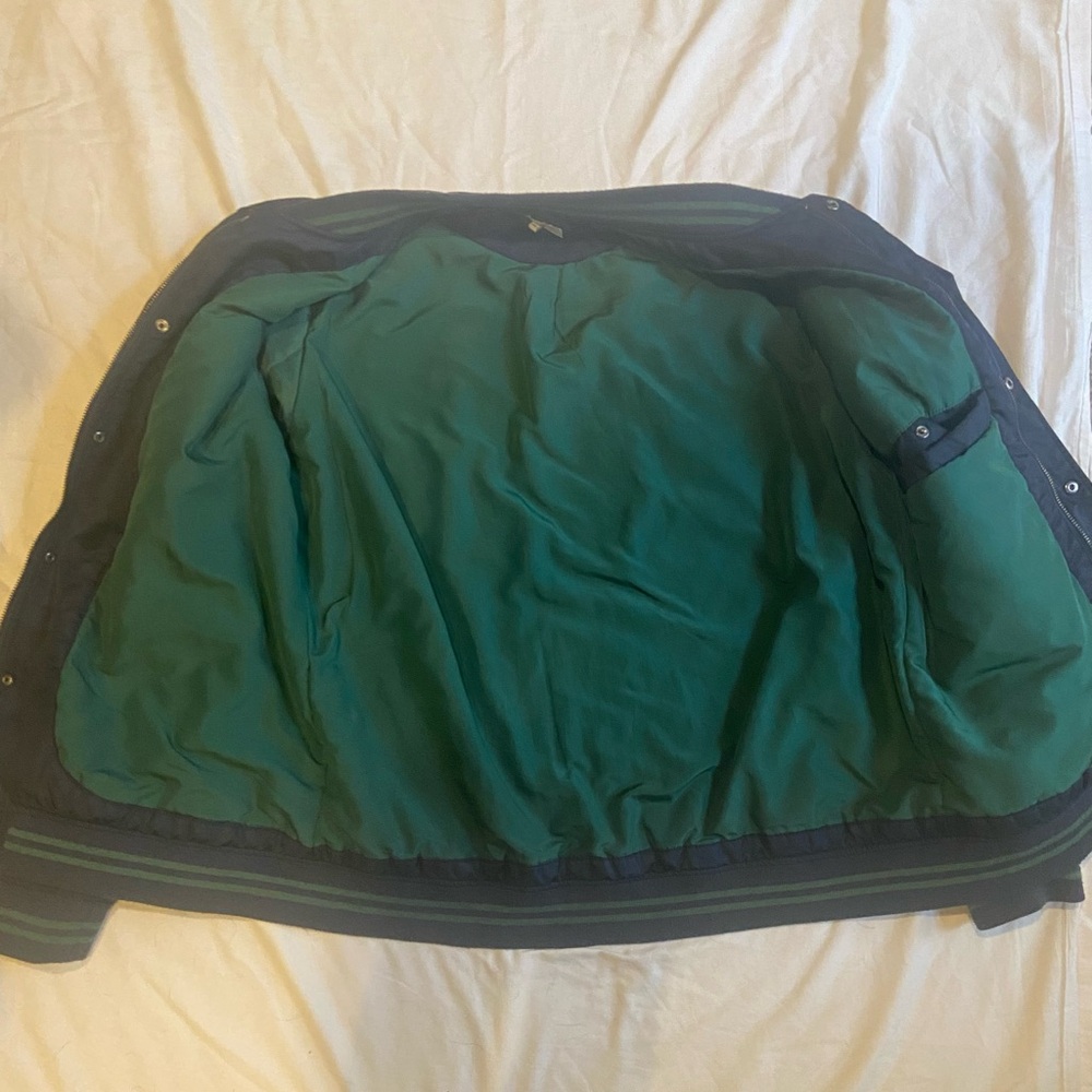 Navy and green Jules Varsity jacket - Picture 3 of 5